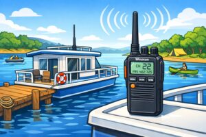 Radio on a Houseboat Deck