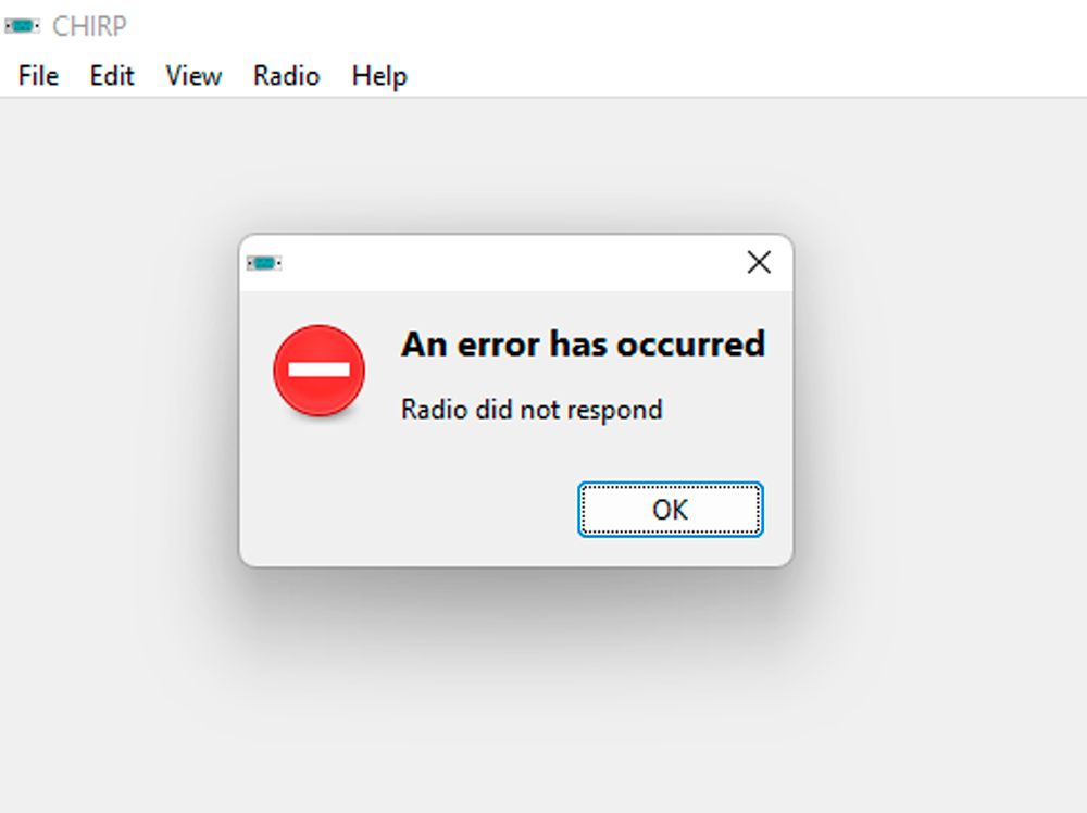 What to do if the radio programming software does not detect the cable ...