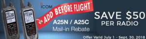 Summer Rebates on Icom Airband Radios!