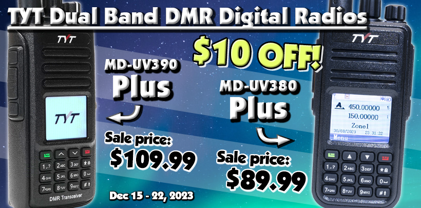 $10 OFF the TYT MD-UV380 Plus and MD-UV390 Plus