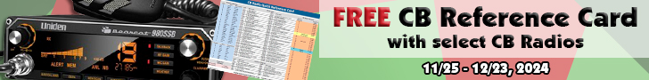 FREE CB Radio Quick Reference Card with purchase of a select CB Radio!
