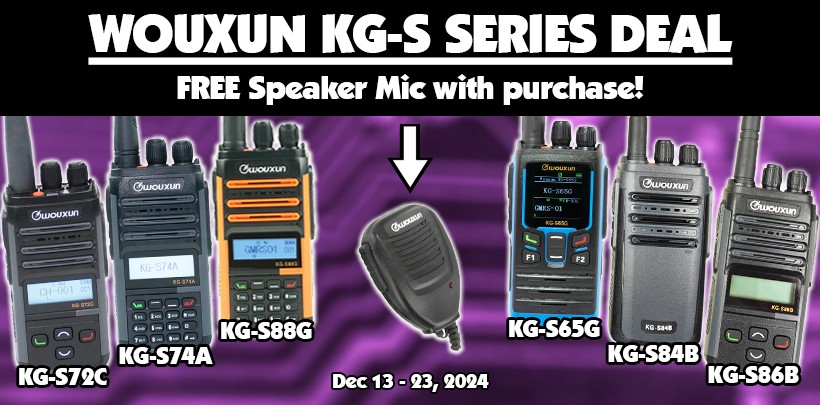 FREE Speaker Mic With Purchase of an Wouxun KG-S Series Two Way Radio!