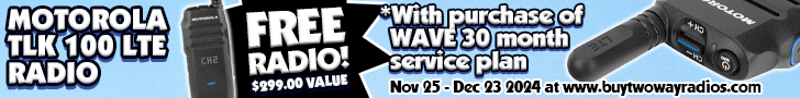 FREE Motorola WAVE TLK 100 LTE Two Way Radio with purchase of a 30 month service plan!