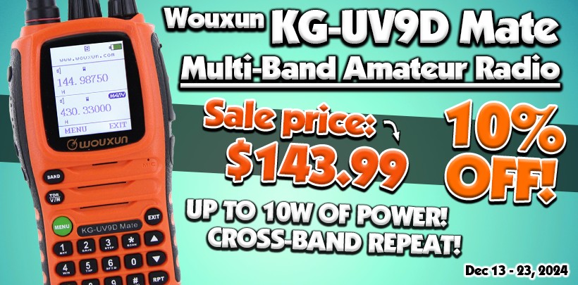 10% OFF the Wouxun KG-UV9D Mate Amateur Radio!