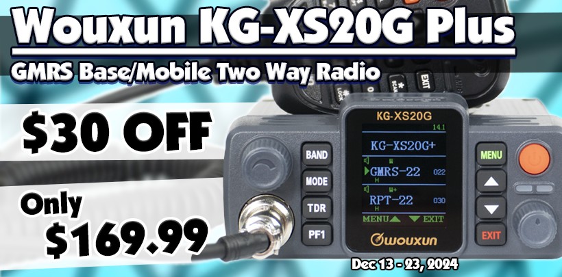 $30 Off the Wouxun KG-XS20G Plus GMRS Base/Mobile Two Way Radio!