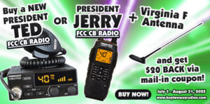 Save $20 on a President TED or JERRY when you bundle the Virginia F antenna!