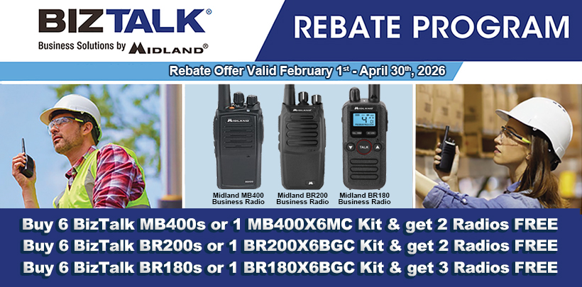 Buy 6 Midland BizTalk Business Radios, Get 2 FREE!