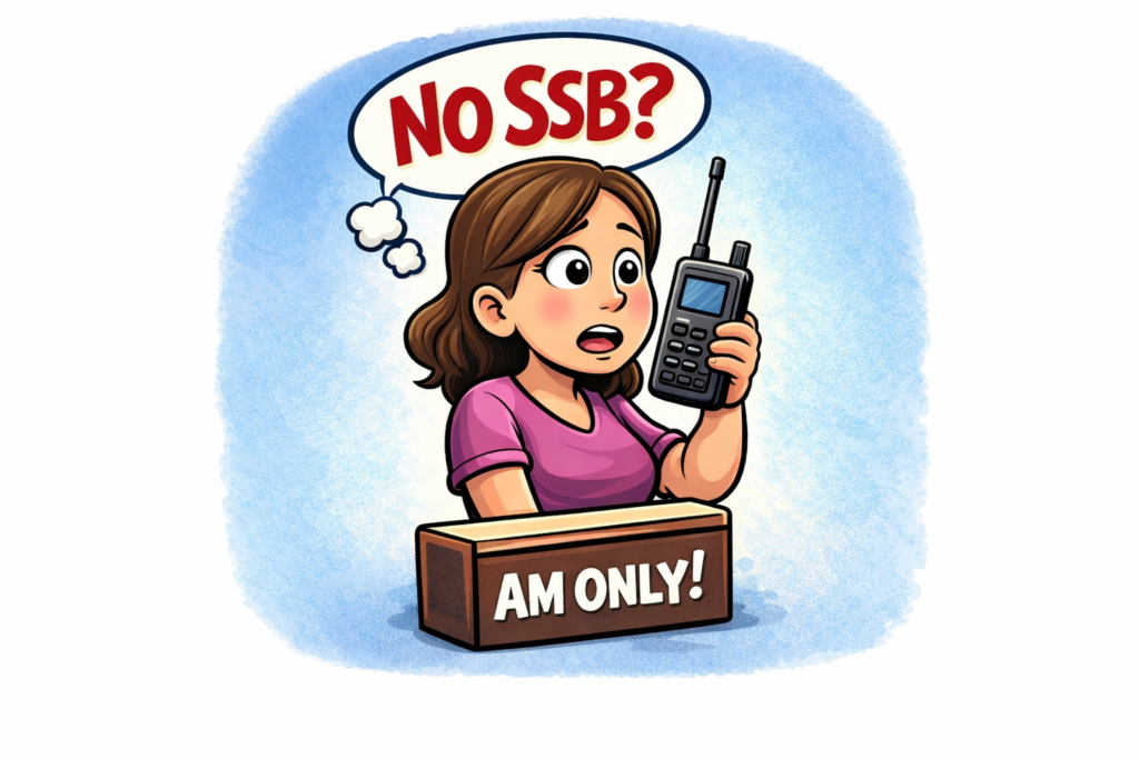 Why handheld CB radios do not have single side band