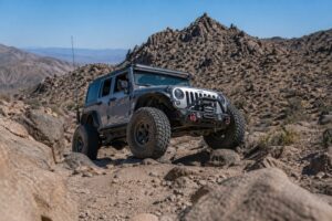Jeep on a Rugged Desert Trail