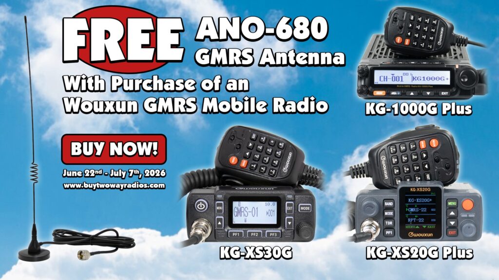 FREE ANO-680 Antenna With Purchase of a Wouxun Mobile GMRS Radio!